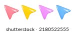 3d render arrow cursor minimal icon isolated on white background vector illustration.
