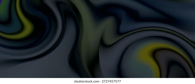 3D renderiza hermosos pliegues de seda negra en pantalla completa, como un hermoso fondo de tela limpia. Fondo suave simple con pliegues suaves como ondas en una superficie líquida.