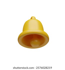 3d render bell reminder 3. Three-dimensional alarm icon vector illustration. Alert message notification. Notice of calls, new chat, newsletter, mail or social media message in application.