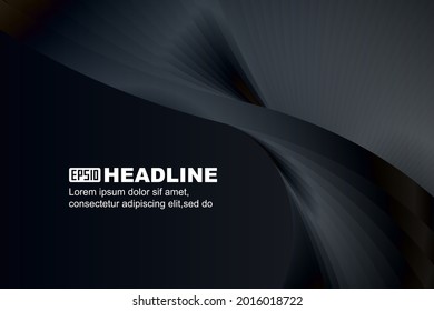 3D render black gradient minimalist textured line background