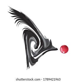 3d render of a black and white paint brush