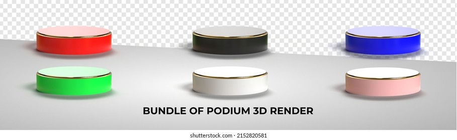 3D Render Bundle Of Podium Product Sale, Png, Transparent For Mockup Product