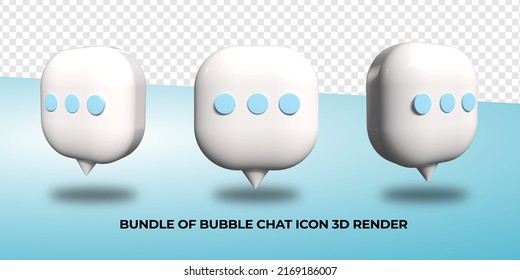 3D render chat bubble icon transparent social media