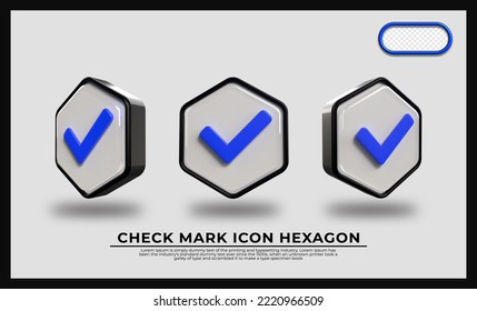 3d render checkmark bundel blue colors