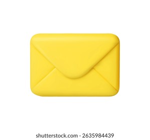 3d Render closed mail envelope icon isolated on white background. new unread email notification. Vector illustration