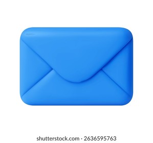 3d Render closed mail envelope icon isolated on white background. new unread email notification. Vector illustration