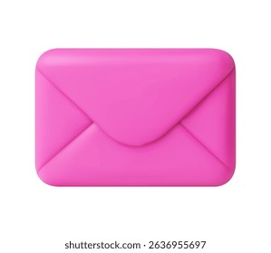 3d Render closed mail envelope icon isolated on white background. new unread email notification. Vector illustration