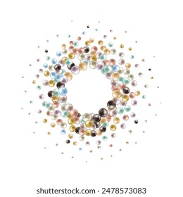 3d render, color balls, abstract background, pearls, beads assortment.