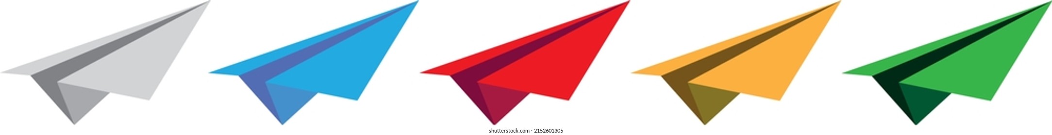 Representación 3D de planos de papel coloridos sobre un fondo blanco
