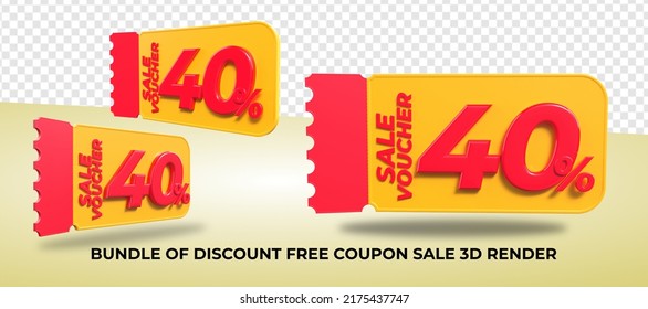 Descuento de venta de cupón de entrega 3D 40% para promoción de venta de elementos
