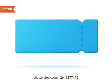 3d render coupons isolated on white background. Purchase concept with promotional offer and bonus, voucher. Discount on the blank 3D ticket by coupon. Vector illustration