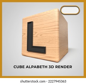 Alfabeto de madera de cubo de procesado 3Dl