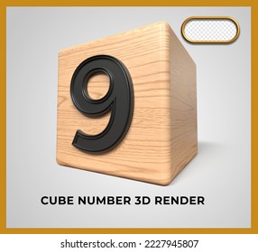 Número de madera de cubo de procesado 3D 9