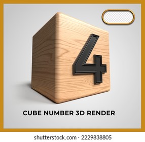 3D-Rendering-Würfel Nummer 4