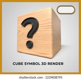3D render cube wood Symbol ?