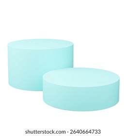3D Render Cyan Product Display Podium