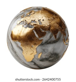 3d render of a detailed world globe with continents