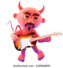 3d render of the devil playing electric guitar