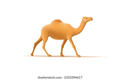 3d render digital illustration of a camel with one hump, walking animal