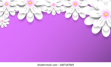 3d render, digital illustration, colorful paper flowers wallpaper