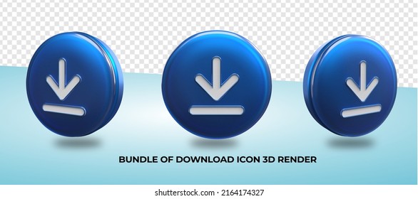 3D render download icon png transparent svg