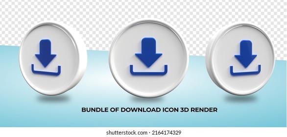 3D render download icon png transparent
