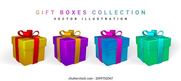 3D render and draw by mesh realistic gift box with bow. Paper box with shadow. Vector illustration.