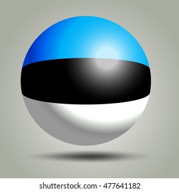 3d render of Estonia on grey background. 