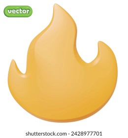 3D render of a fire element. Fire on isolated background.3d rendering illustration
