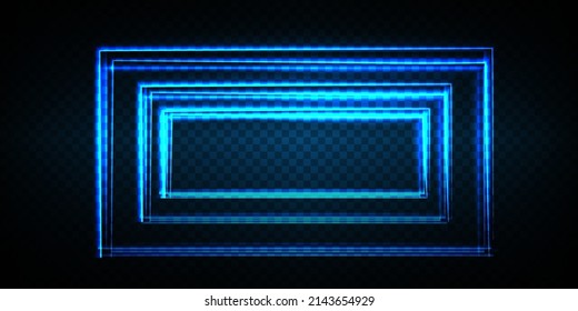 3 d representaciones, líneas brillantes, túnel, luces de neón, realidad virtual, fondo abstracto, portal cuadrado, arco, colores brillantes del espectro azul rosa, espectáculo láser
