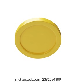 3D render golden coins. Gold metal money for business, economy, banking, casino. Vector illustration of wealth. Realistic investment in cartoon clay style. Cash symbol. Financial Payment Element