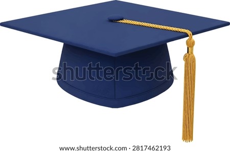 3D render of a graduation cap representing academic accomplishment, education milestones, and professional success.