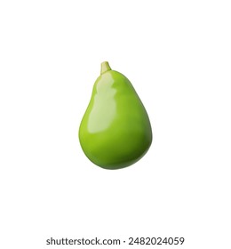 3D rendern grüne reife ganze Avocado. Eine gesunde Beere mit vielen Vitaminen. Obstpflanze. Eine gesunde Zutat für Salate und Sandwiches. Vektorillustration isoliert auf weißem Hintergrund.
