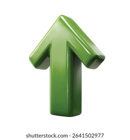 3d render of a green upward arrow high resolution vector graphic