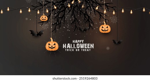 3D renderizar Dia das Bruxas projeto de cartão de convite com cor de gradiente preto. Modelo de design de banner de festa de Dia das Bruxas feliz com cor preta. Ilustração de design de banner de dia de Halloween de vista superior. 