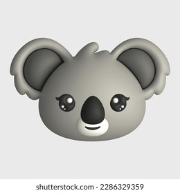 3D Render Happy Cute Koala (Vektorgrafik)