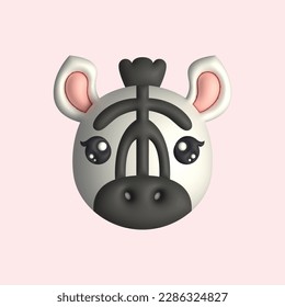 Cebra 3D de Cebra Cuta Feliz de Render (Vector)