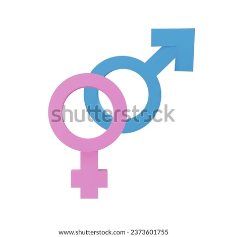 3D render heterosexual symbol. Female and male love sign. Vector illustration in clay style. Human gender. Sexual diversity. Freedom in relationship