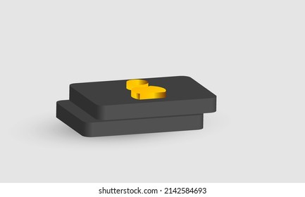 3d render icon people isometric gold and black color.Trendy and modern vector in 3d style.