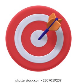 Icono de representación 3d de blanco y rojo con flecha azul naranja en el centro. Ilustración aislada del vector