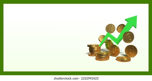 Ilustración 3D de modelo económico gráfico, moneda, divisas, mercado, mercado, mercado de divisas, alza, bajista, tendencia descendente, tendencia alcista