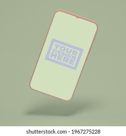 3d render illustration mockup smartphone with custom background and phone color