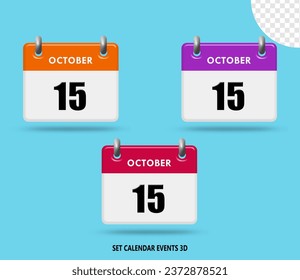 3D RENDER  OF INTERNATIONAL CALENDAR EVENTS COLLECTION