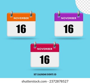 3D RENDER  OF INTERNATIONAL CALENDAR EVENTS COLLECTION
