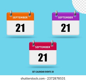 3D RENDER  OF INTERNATIONAL CALENDAR EVENTS COLLECTION