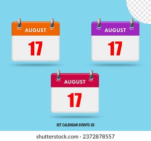 3D RENDER  OF INTERNATIONAL CALENDAR EVENTS COLLECTION