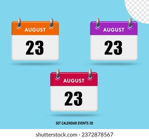 3D RENDER  OF INTERNATIONAL CALENDAR EVENTS COLLECTION