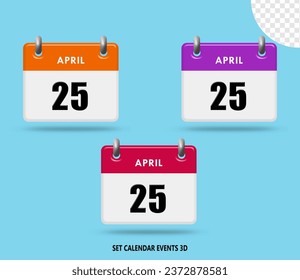 3D RENDER  OF INTERNATIONAL CALENDAR EVENTS COLLECTION