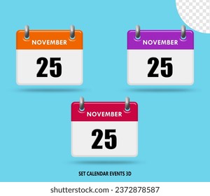 3D RENDER  OF INTERNATIONAL CALENDAR EVENTS COLLECTION