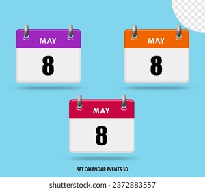 Recopilación de eventos de calendario internacional de presentación de 3D